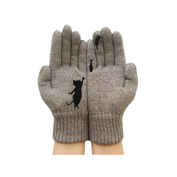 Winter Gloves Touchscreen Friendly Thermal Soft Warm Acrylic Knitted Fullfinger 